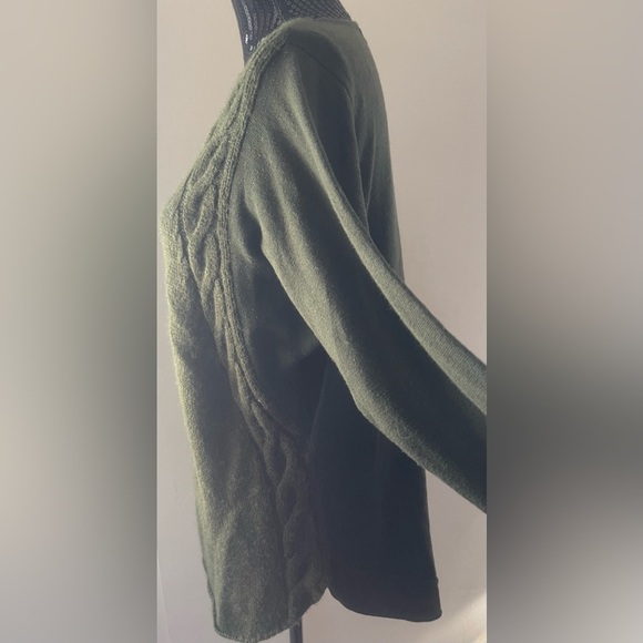 Orange Fashion Village Dark Green Wool Blend Pullover Sweater - Picture 4 of 13